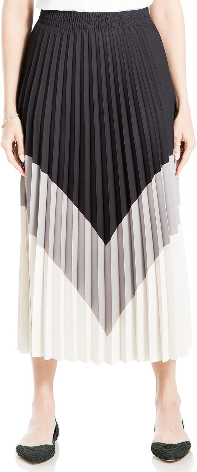 Max Studio Women's Colorblock Pleated Maxi Skirt