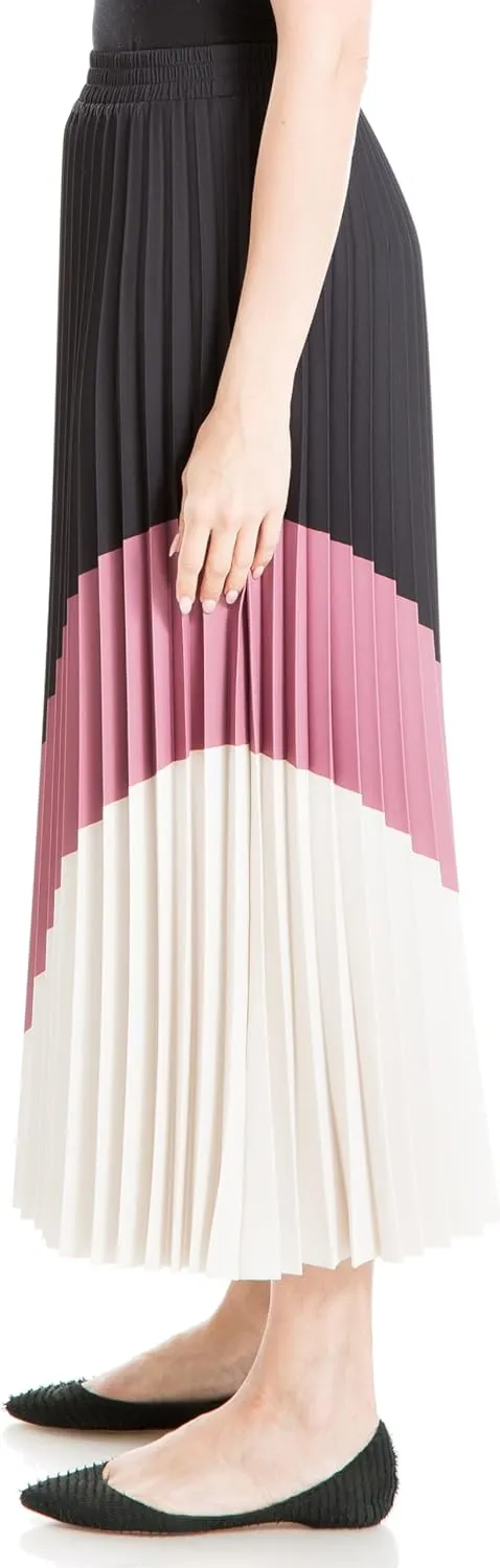 Max Studio Women's Colorblock Pleated Maxi Skirt