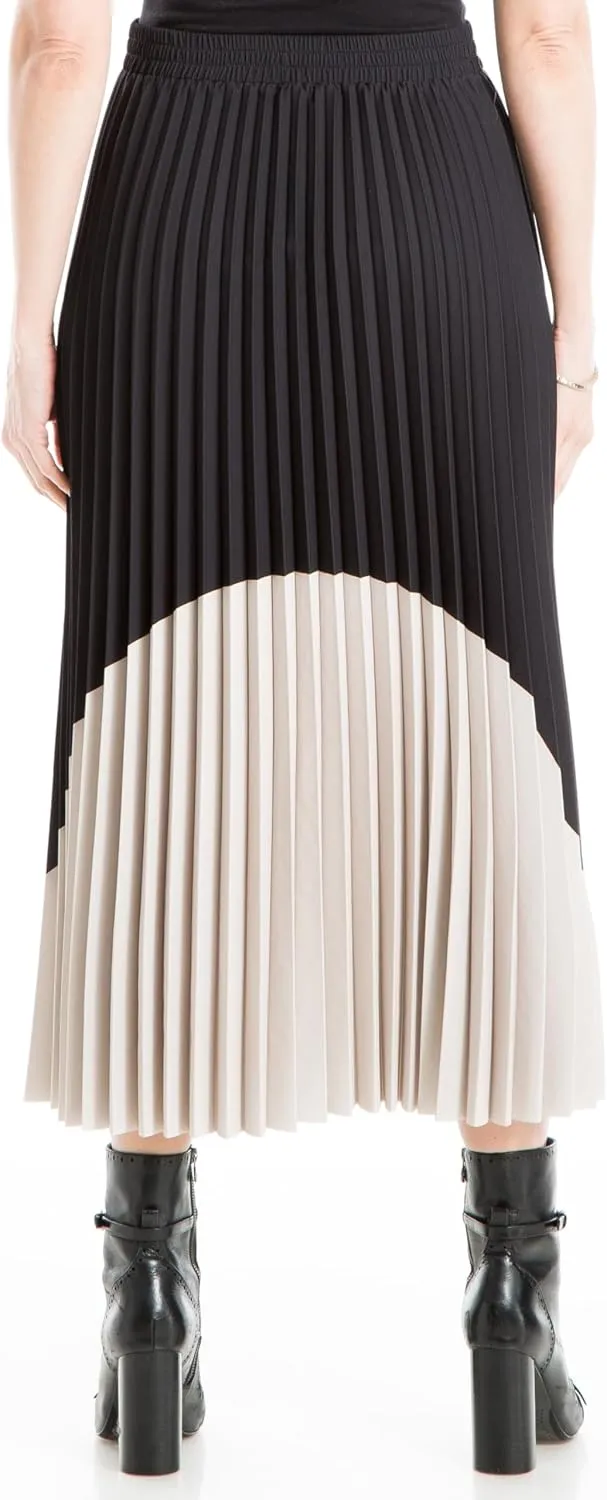 Max Studio Women's Maxi Pleated Colorblock Skirt