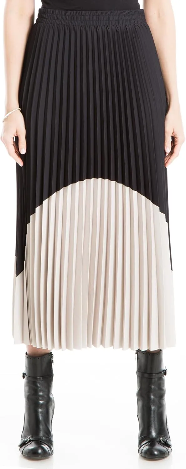 Max Studio Women's Maxi Pleated Colorblock Skirt