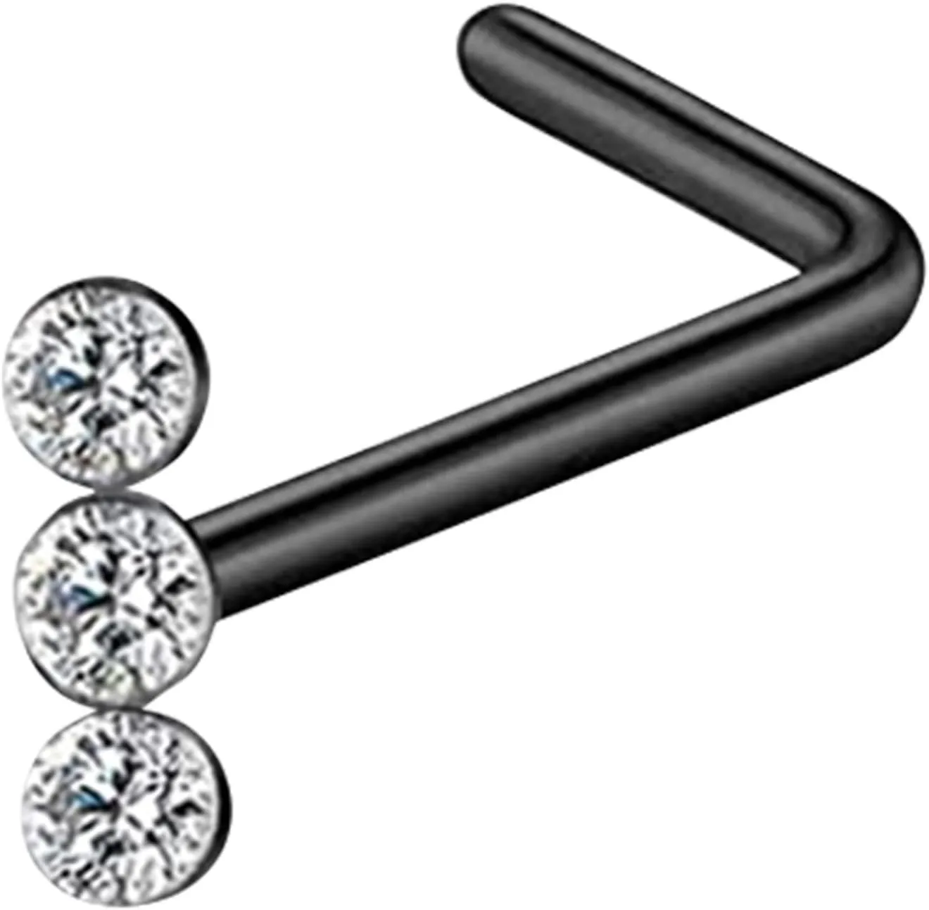 Men Nose Rings Hoops Nose Studs Women Jewelry Steel Stainless Ring Body Nose Hoop Piercing Jewelry Hoop for WomenNostril Rings Nose Studs Piercing Jewelry Nose Jewelry (Black, One Size)