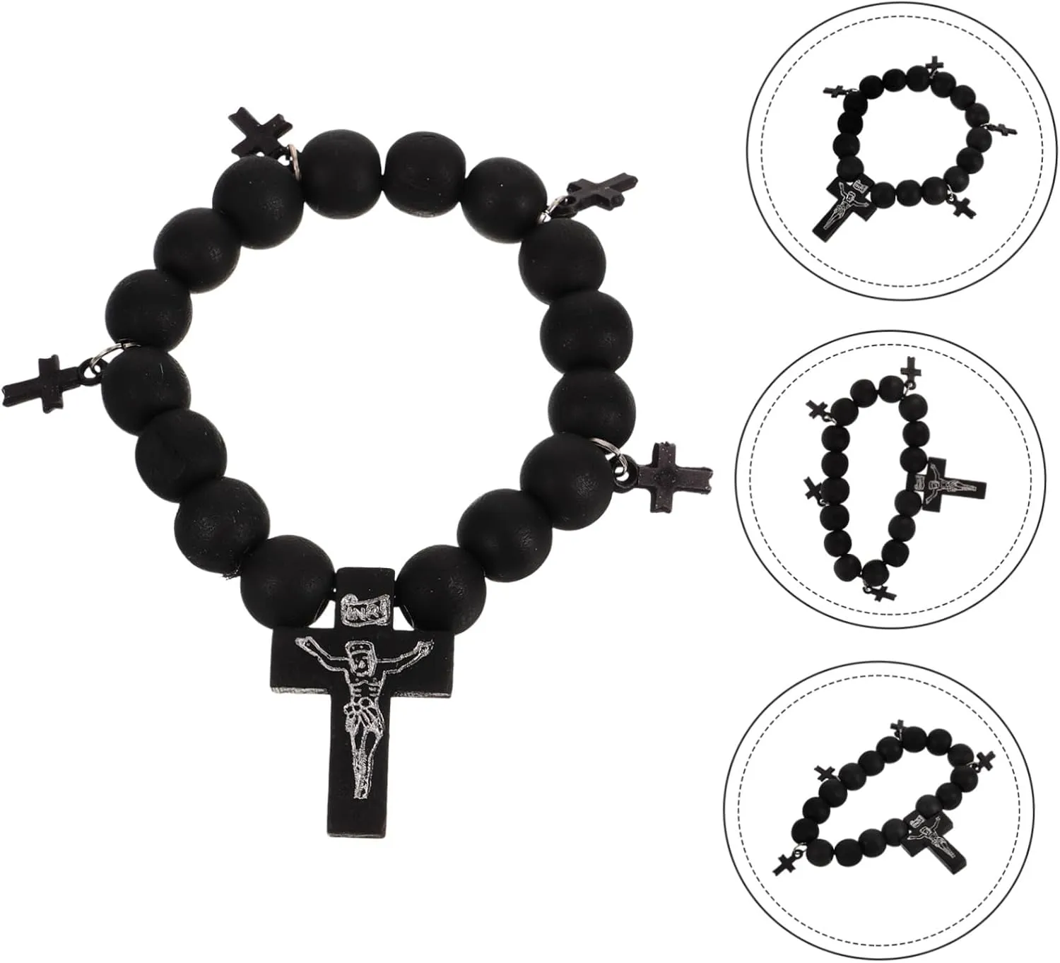 Mens Beaded Bracelets Cross Bracele Vintage Cross Jewelry Prayer Beads Bracelet Baptism for Guests