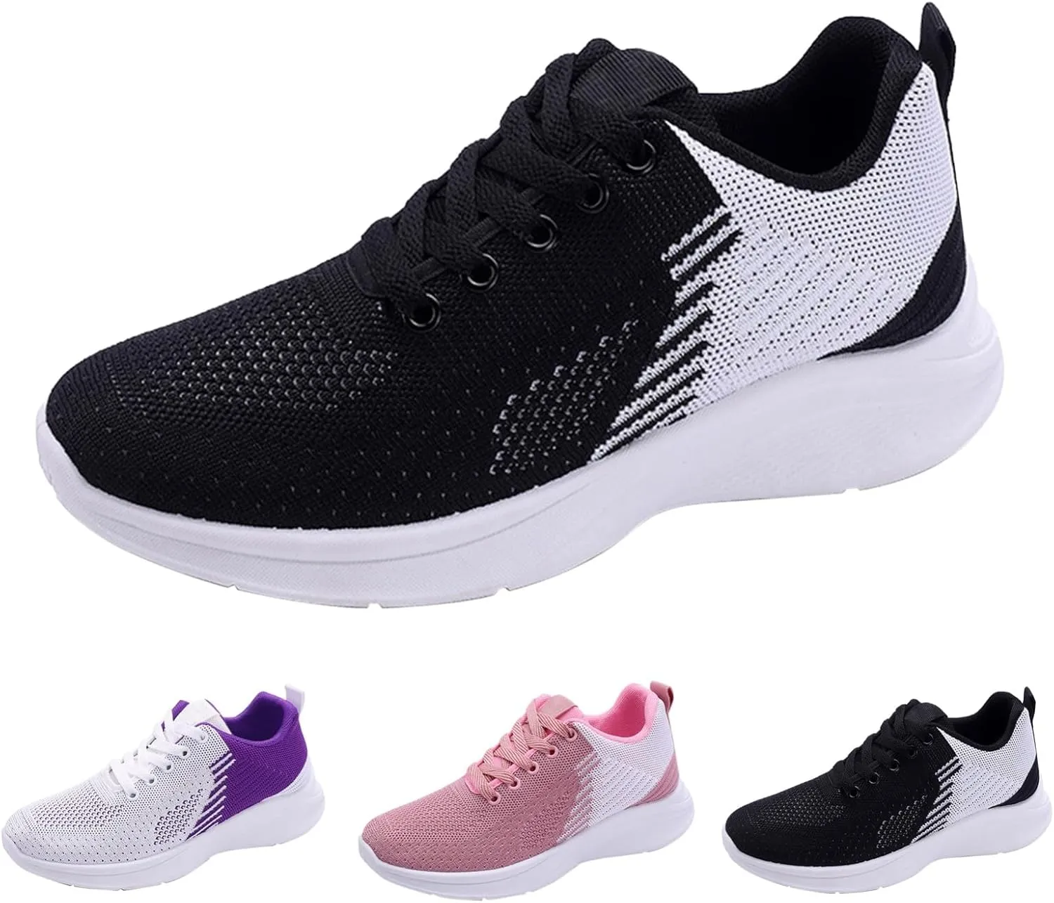 Men's Slip On Walking Shoes Comfortable Lightweight Breathable Running Sneaker Lace Up Low Top Casual Sneakers for Gym Tennis Workout