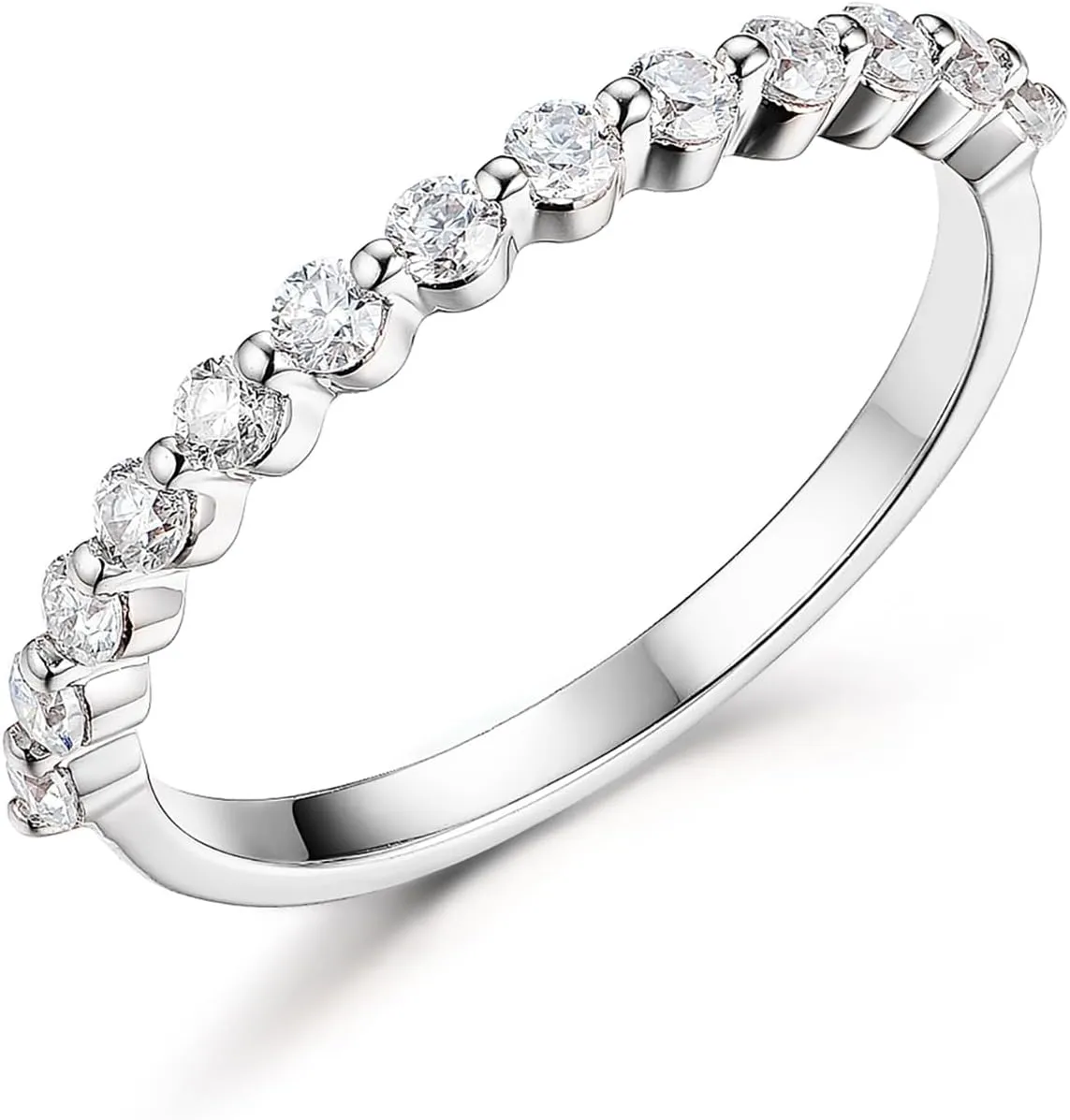 Moissanite Rings for Women Solid 925 Sterling Silver Moissanite Band Women's Engagement Ring Trendy Wedding Round Stone Fine Jewelry Gift