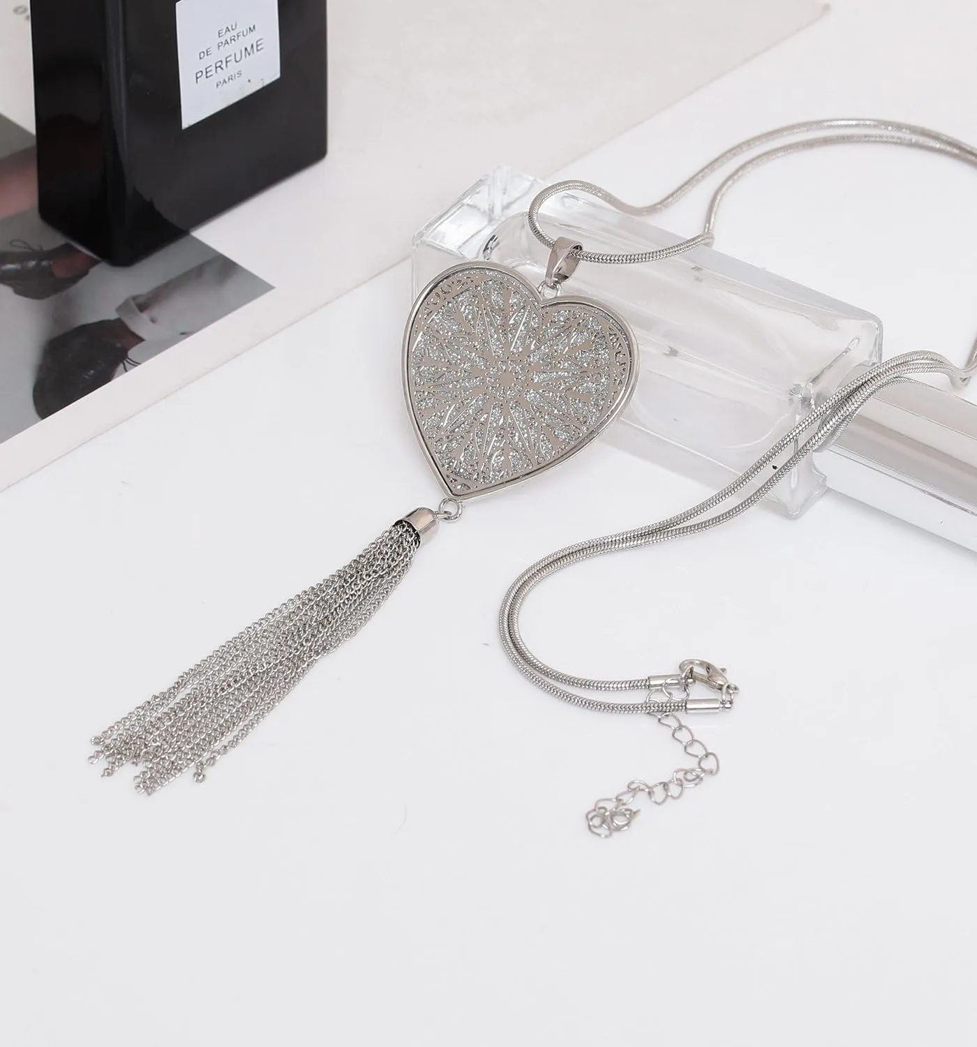 MOLOCH Long Necklaces For Woman Disk Circle Pendant Necklaces Tassel Fringe Necklace Set Statement Pendant