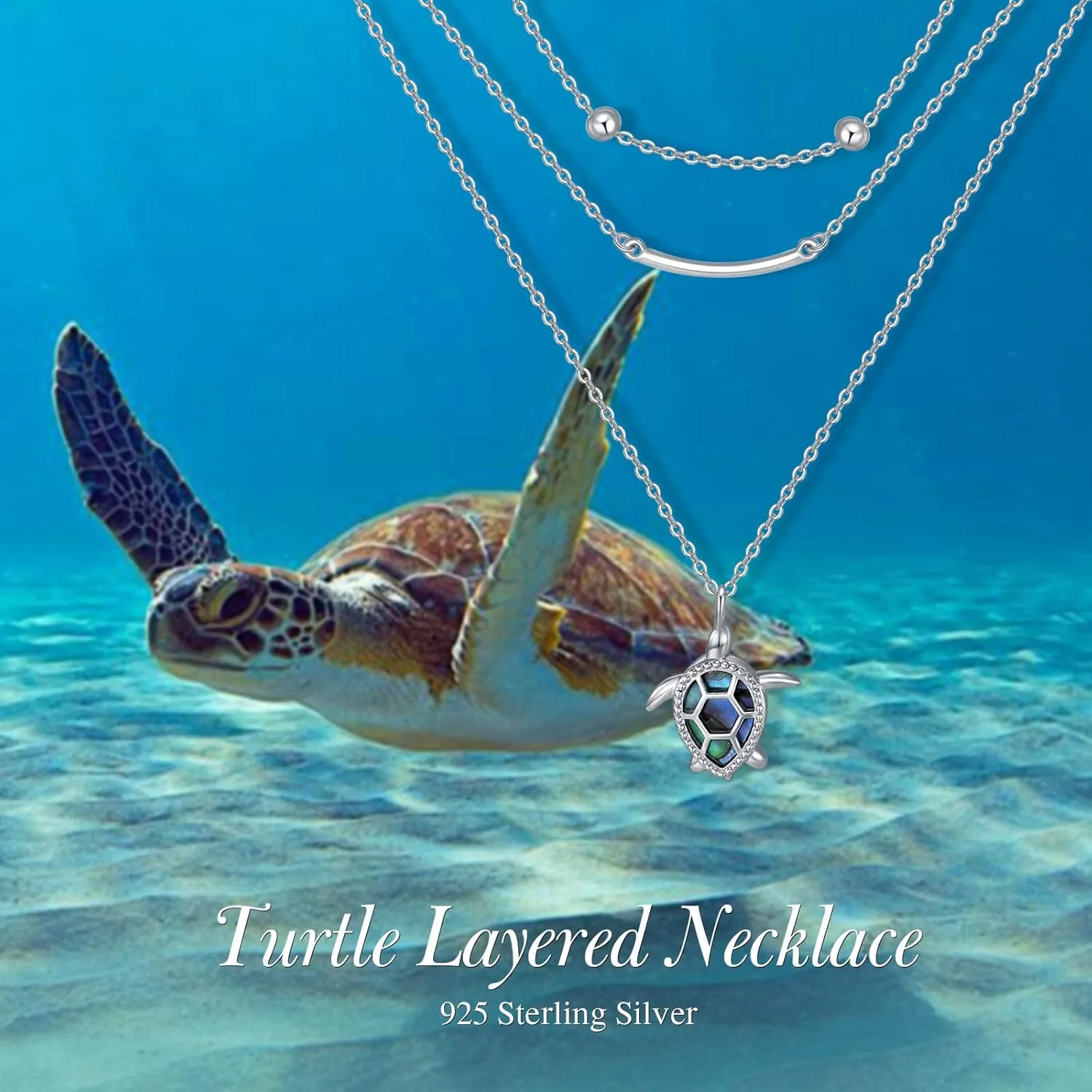 MONGAS Lotus/Turtle/Planet Star/Baseball Layered Necklace Sterling Silver Lotus Flower/Turtle/Planet Star Pendant Necklace Flower Jewelry for Women