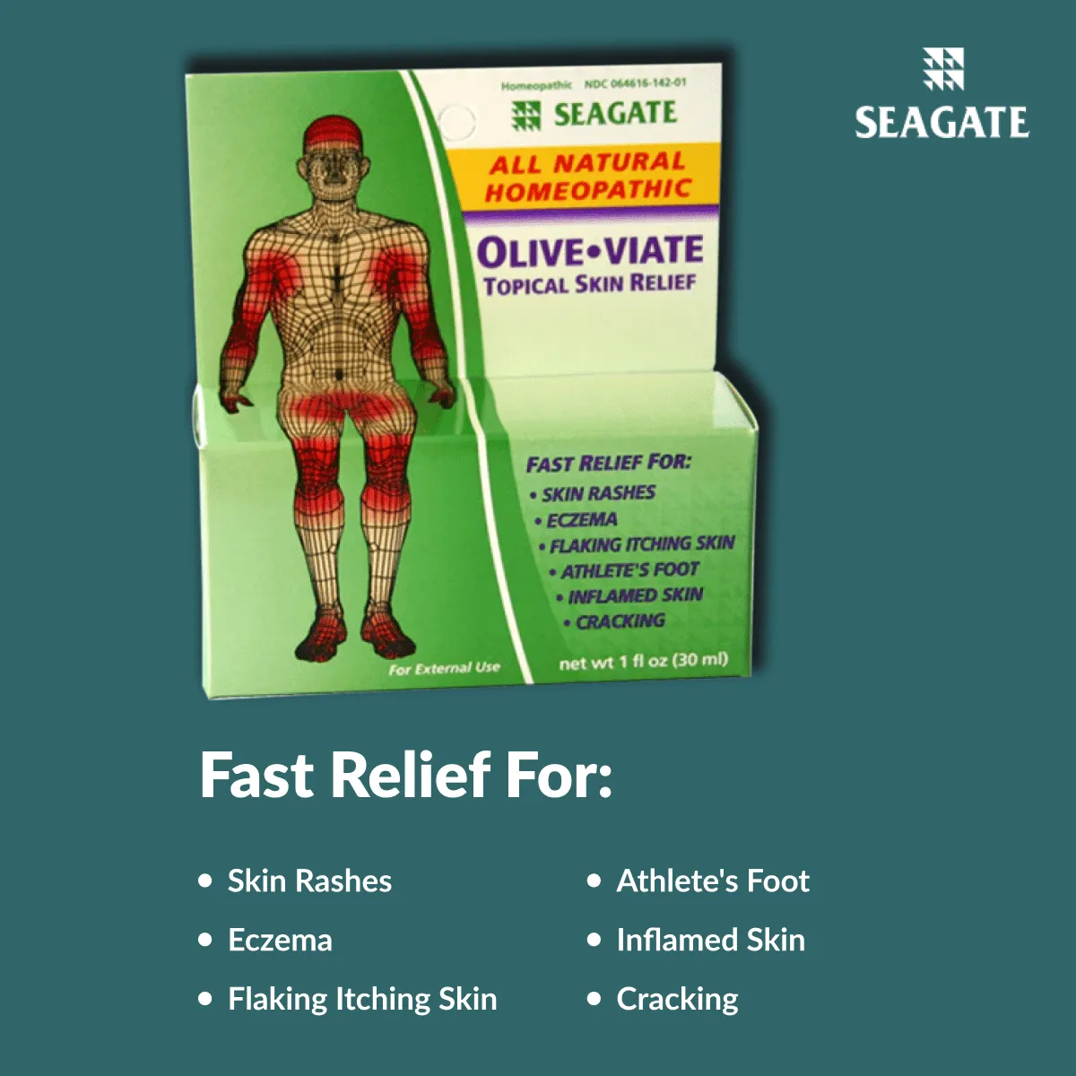 OliveViate Topical Skin Relief 1 oz Bottle