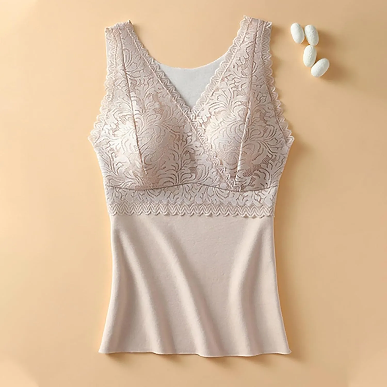 Oplxuo Plus Size Thermal Tank Top Women Fleece Lined Thermal Shirt Sleeveless Lace Tops Camisole Warm Base Layer Cold Weather