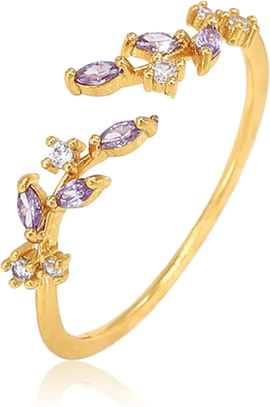 Otxas Gold Rings for Women Non Tarnish Adjustable Rings with Cubic Zirconia Thumb Rings for Women 18K Gold Plated Rings