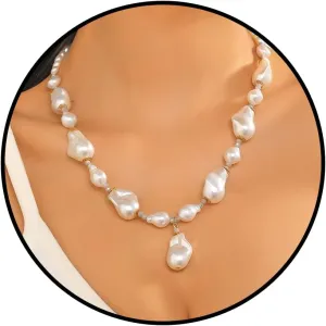 Pearl Necklaces for Women 14k Gold Plated Layered Pearl Necklaces Dainty Pearl Pendant Necklace Freshwater Pearls Choker Necklace Wedding Pearl Necklaces Pearl Jewelry Gifts