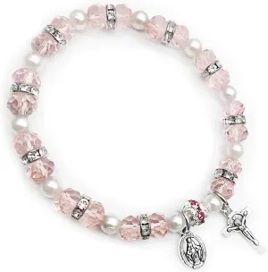 POYAMUSE Catholic Rosary Bracelet for Women - Beaded Religious Jewelry, Cross Bracelet for Women, Spiritual Accessories