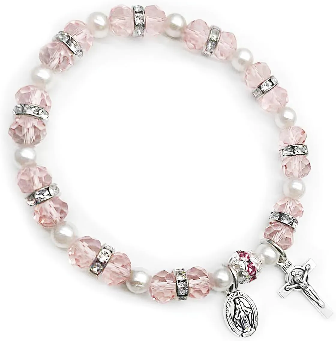 POYAMUSE Catholic Rosary Bracelet for Women - Beaded Religious Jewelry, Cross Bracelet for Women, Spiritual Accessories