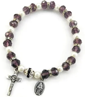 POYAMUSE Catholic Rosary Bracelet for Women - Beaded Religious Jewelry, Cross Bracelet for Women, Spiritual Accessories