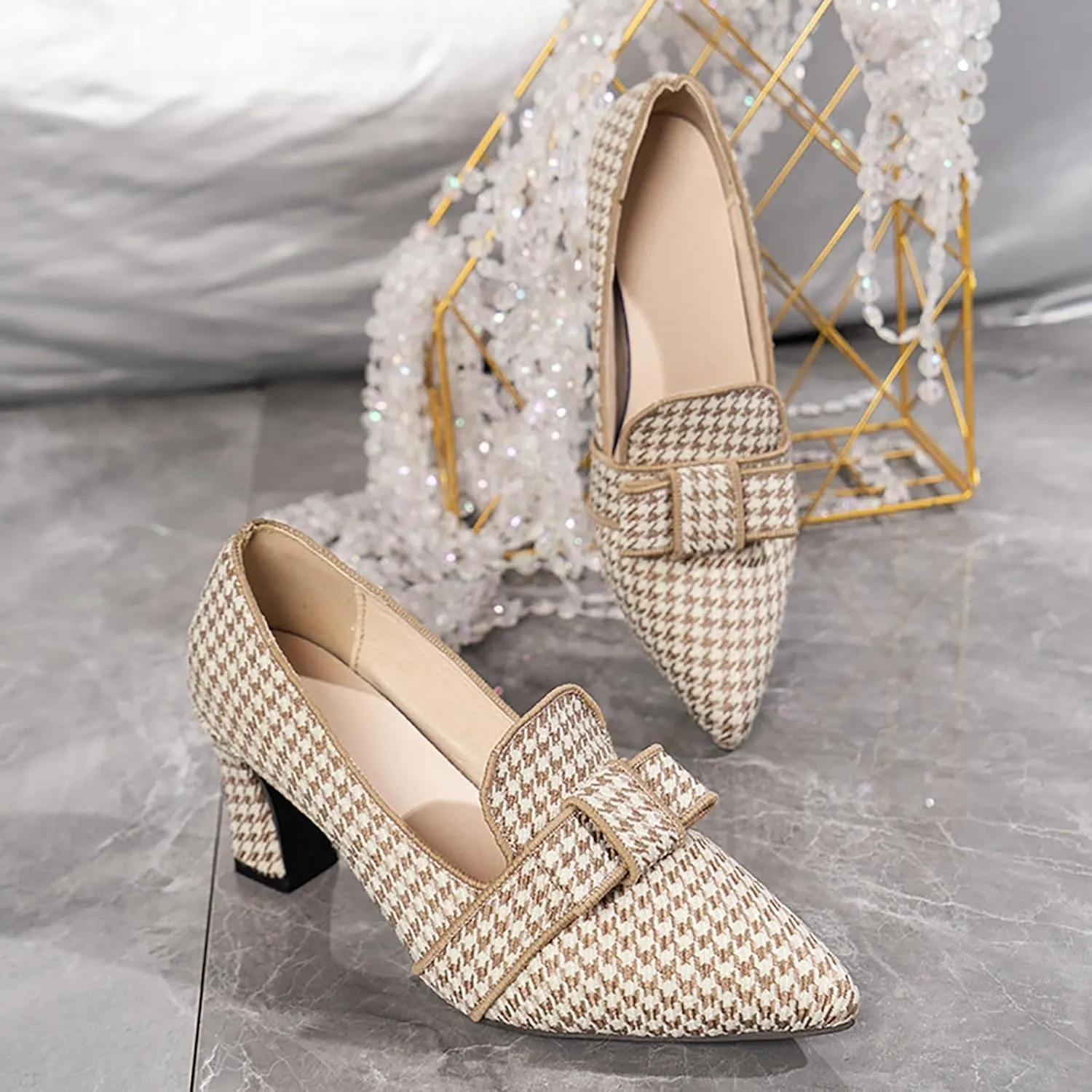 Pumps Shoes Dressy Fashion Comfortable Silver Girl High Heel High Heel for Woman Casual Leisure Shoes