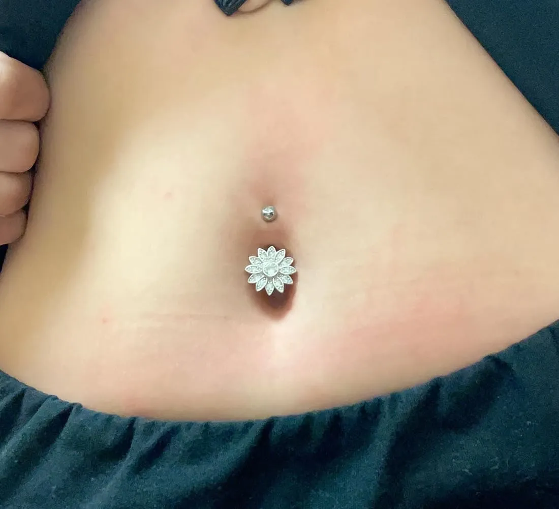 QWALIT Belly Button Ring Silver Gold Belly Rings Surgical Stainless Steel Belly Button Rings for Women Belly Button Piercing Jewelry Hypoallergenic Dangle Belly Button Ring Clicker Belly Ring Dangling