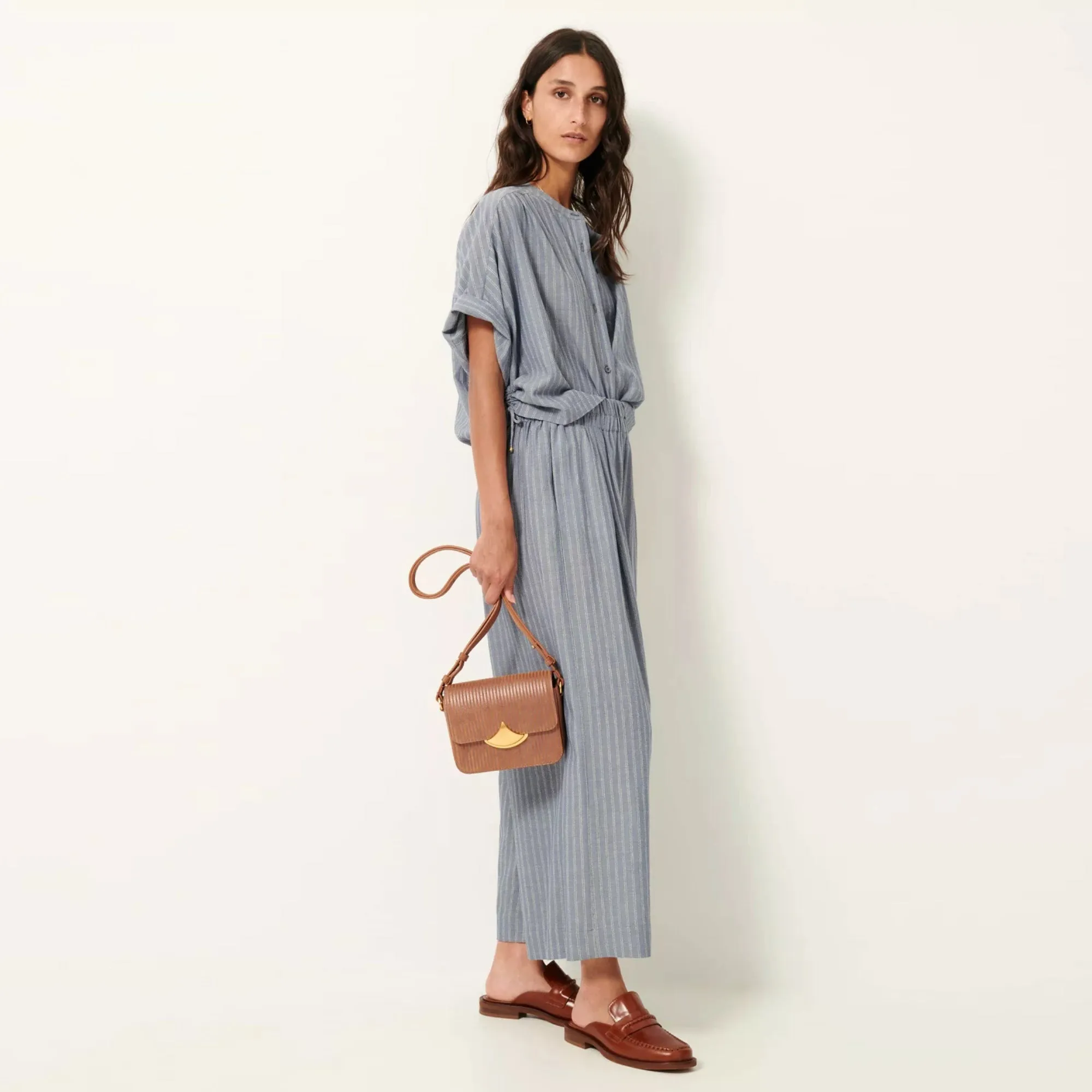 Reva Short Blouse (Chambray Blue)