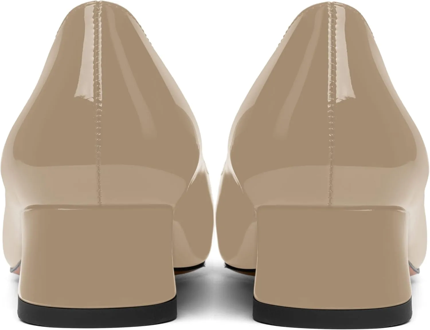 ROSERWISH Womens Patent Casual Work Comfortable Pointed Toe Slip On Chunky Low Heel Pumps Dress Shoes 1.5 Inch