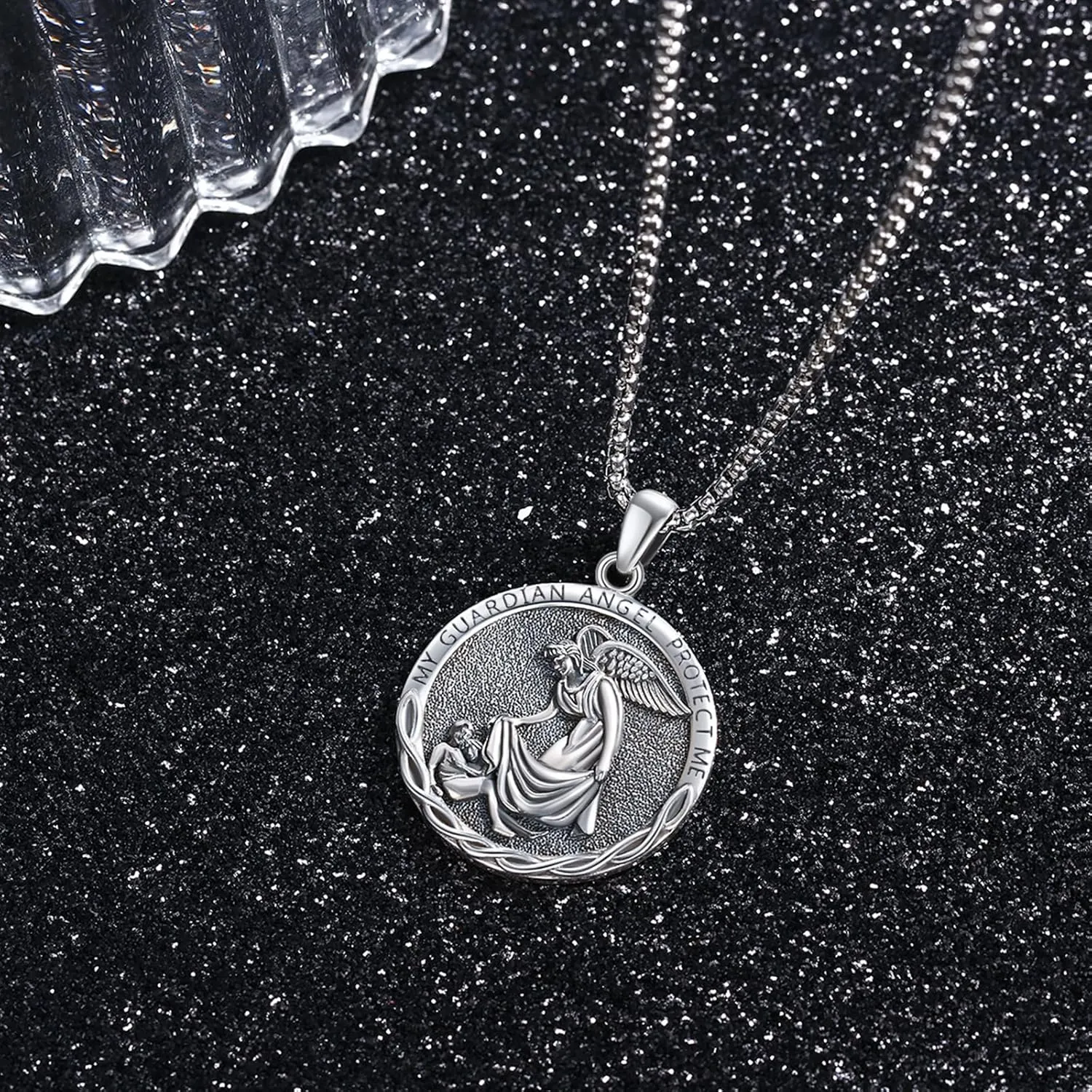 Saint Michael/St Joseph/Virgin Mary Necklace 925 Sterling Silver Patron Saint Medals Amulet Necklace Protection Jewelry Religious Gifts for Men Women