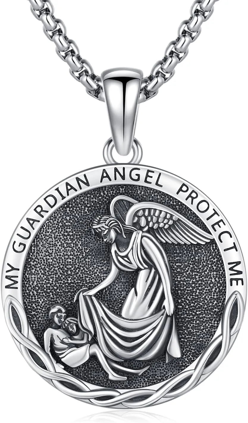Saint Michael/St Joseph/Virgin Mary Necklace 925 Sterling Silver Patron Saint Medals Amulet Necklace Protection Jewelry Religious Gifts for Men Women
