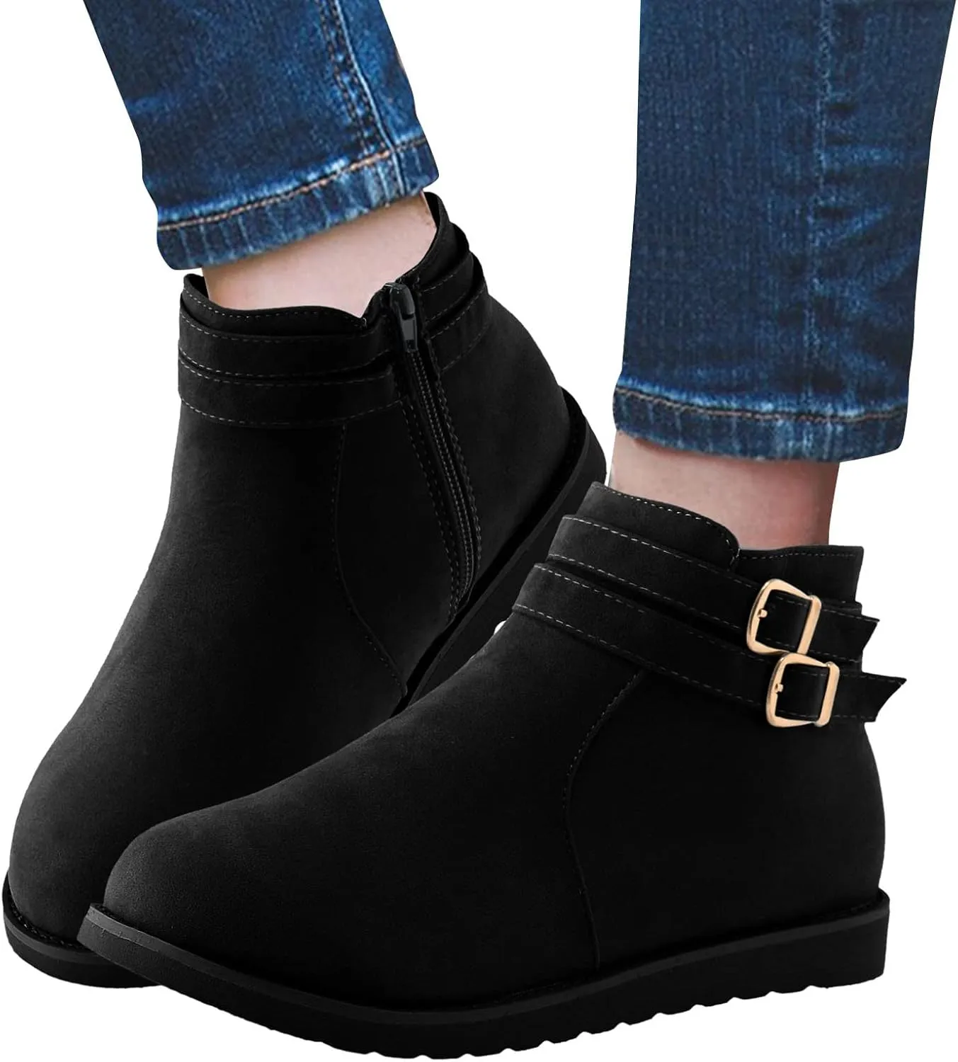 SBGMoSJ Black Heeled Ankle Boots for Women Womens Dress Ankle Boots Low Heel White Ankle Boots for Women Size 9.5 Wide Tan Booties for Women Women Black Ankle Boots Flat