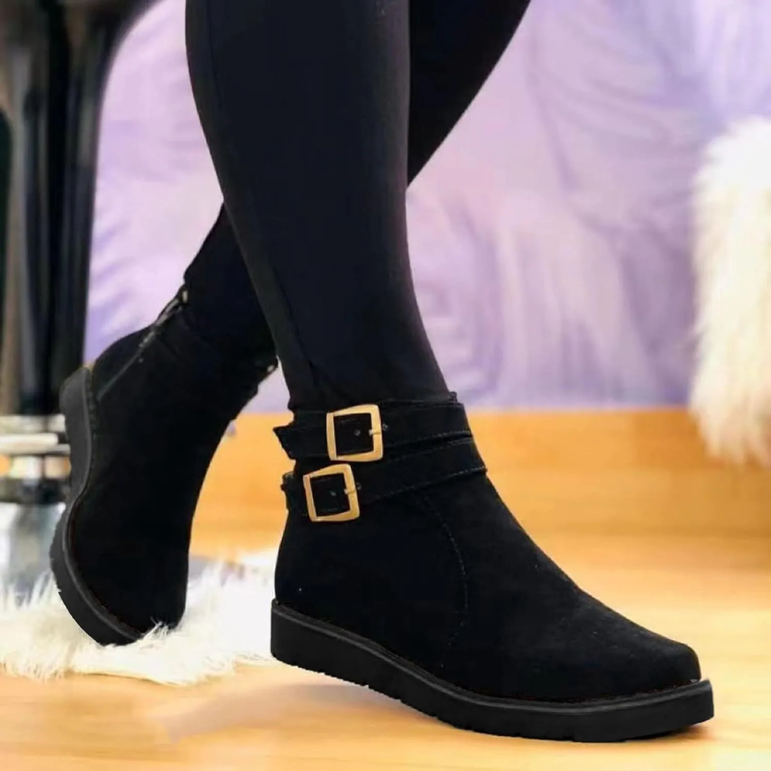 SBGMoSJ Black Heeled Ankle Boots for Women Womens Dress Ankle Boots Low Heel White Ankle Boots for Women Size 9.5 Wide Tan Booties for Women Women Black Ankle Boots Flat