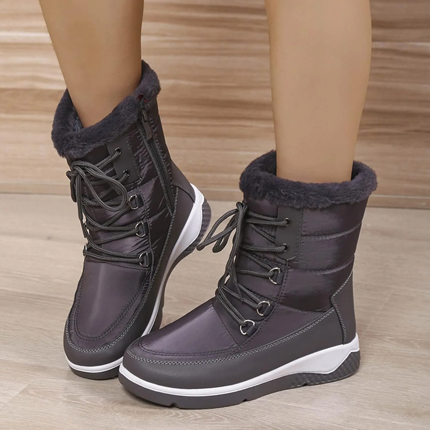 SBGMoSJ Winter Boots for Women 2023 Trendy Fall Women's Winter Boots Waterproof Zipper Womens Winter Boots Size 9 Wide Women Boots Winter Cute Botas De Frio Para Mujer