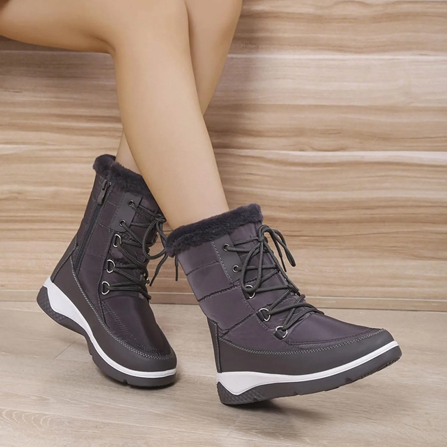 SBGMoSJ Winter Boots for Women 2023 Trendy Fall Women's Winter Boots Waterproof Zipper Womens Winter Boots Size 9 Wide Women Boots Winter Cute Botas De Frio Para Mujer