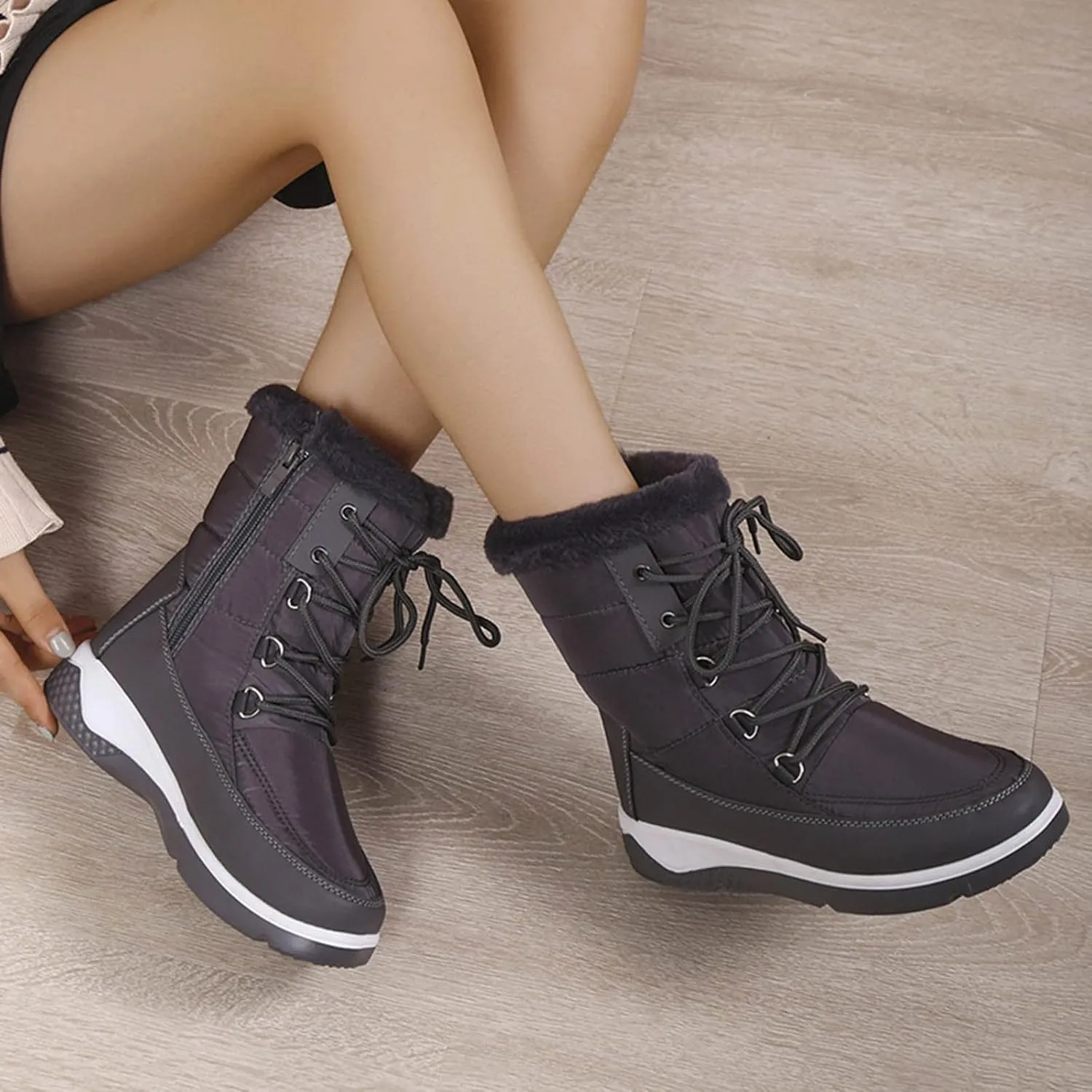SBGMoSJ Winter Boots for Women 2023 Trendy Fall Women's Winter Boots Waterproof Zipper Womens Winter Boots Size 9 Wide Women Boots Winter Cute Botas De Frio Para Mujer