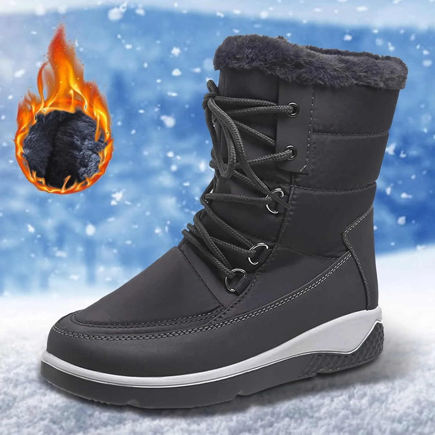 SBGMoSJ Winter Boots for Women 2023 Trendy Fall Women's Winter Boots Waterproof Zipper Womens Winter Boots Size 9 Wide Women Boots Winter Cute Botas De Frio Para Mujer