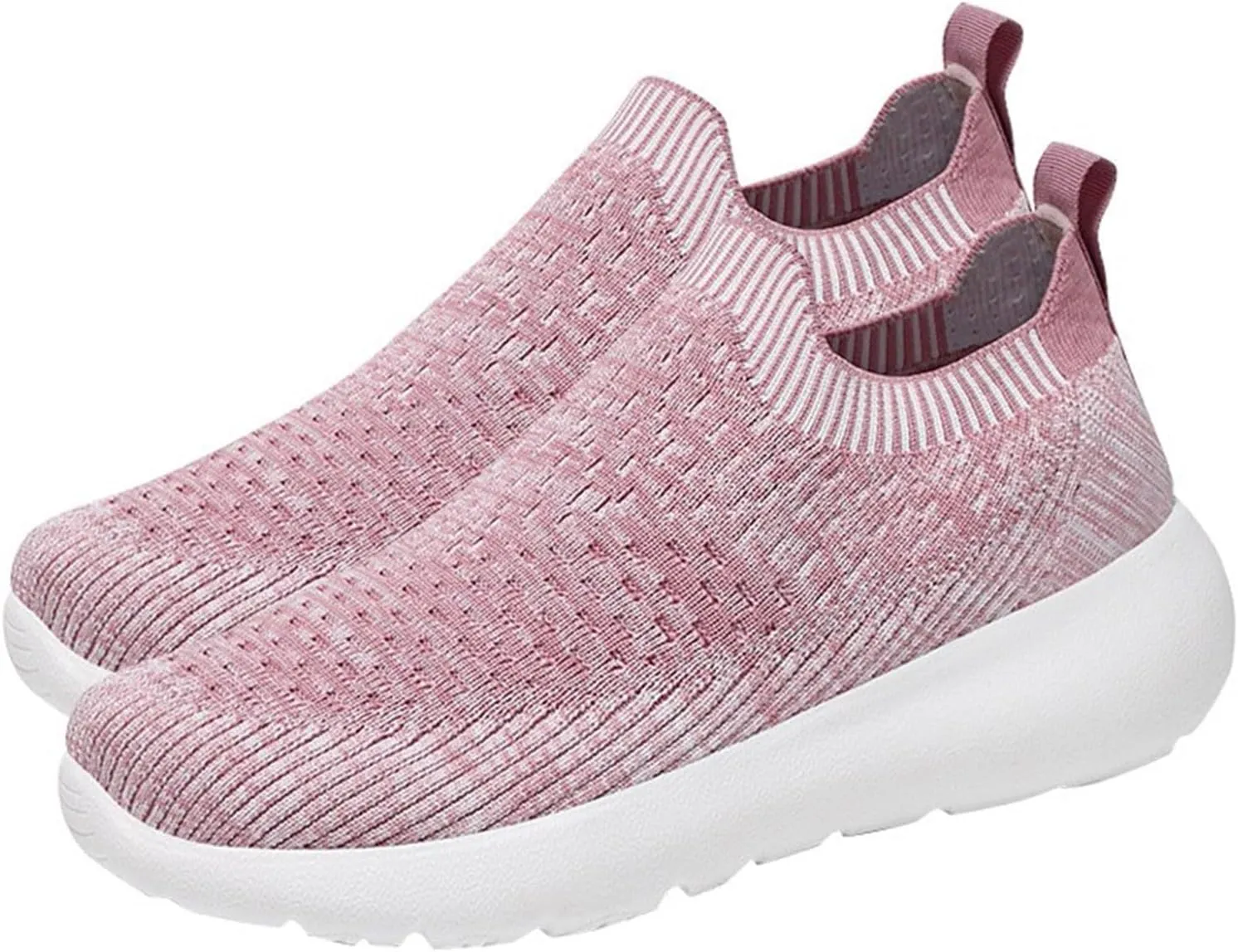 Shoes Size 38 Walking Sneakers Breathable Woven Slip On Foam Shoes with Easy Slip in Design for Comfort (6 UK Soft red)