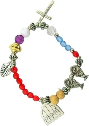 Silver Tone Charm Bracelet With Story Of Easter Prayer Card 7 1/2" NEE-9942 Inspirational Jewelry Christian Jewelry For Women And Men Faith Baptism Jewelry