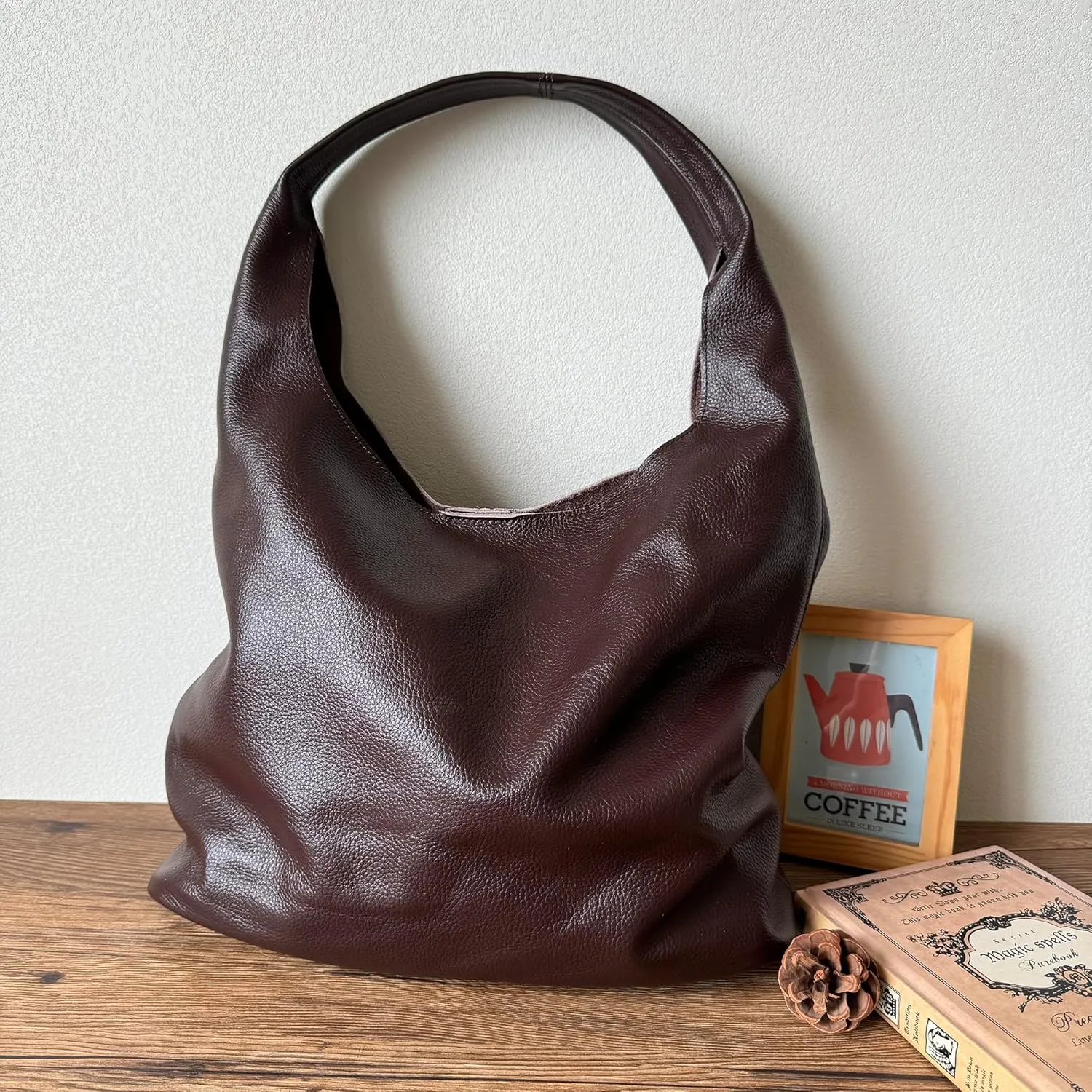 Slouchy Tote Bags for Women, Soft Leather Women's Bag, Large Hobo Bag, Simple Underarm Bag, Top Handle Handbag
