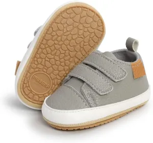 SOFMUO Baby Boys Girls High Top Ankle PU Leather Sneakers Soft Rubber Sole Infant Moccasins Newborn Oxford Loafers Anti-Slip Toddler Wedding Uniform Dress Shoes