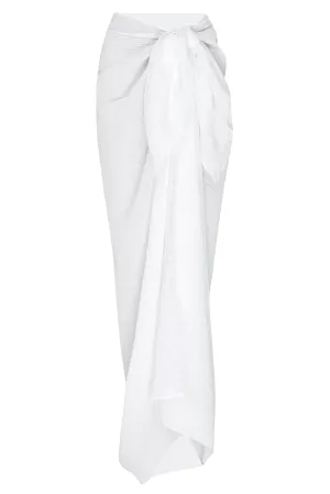 St. Tropez Sarong - White Crinkle Linen