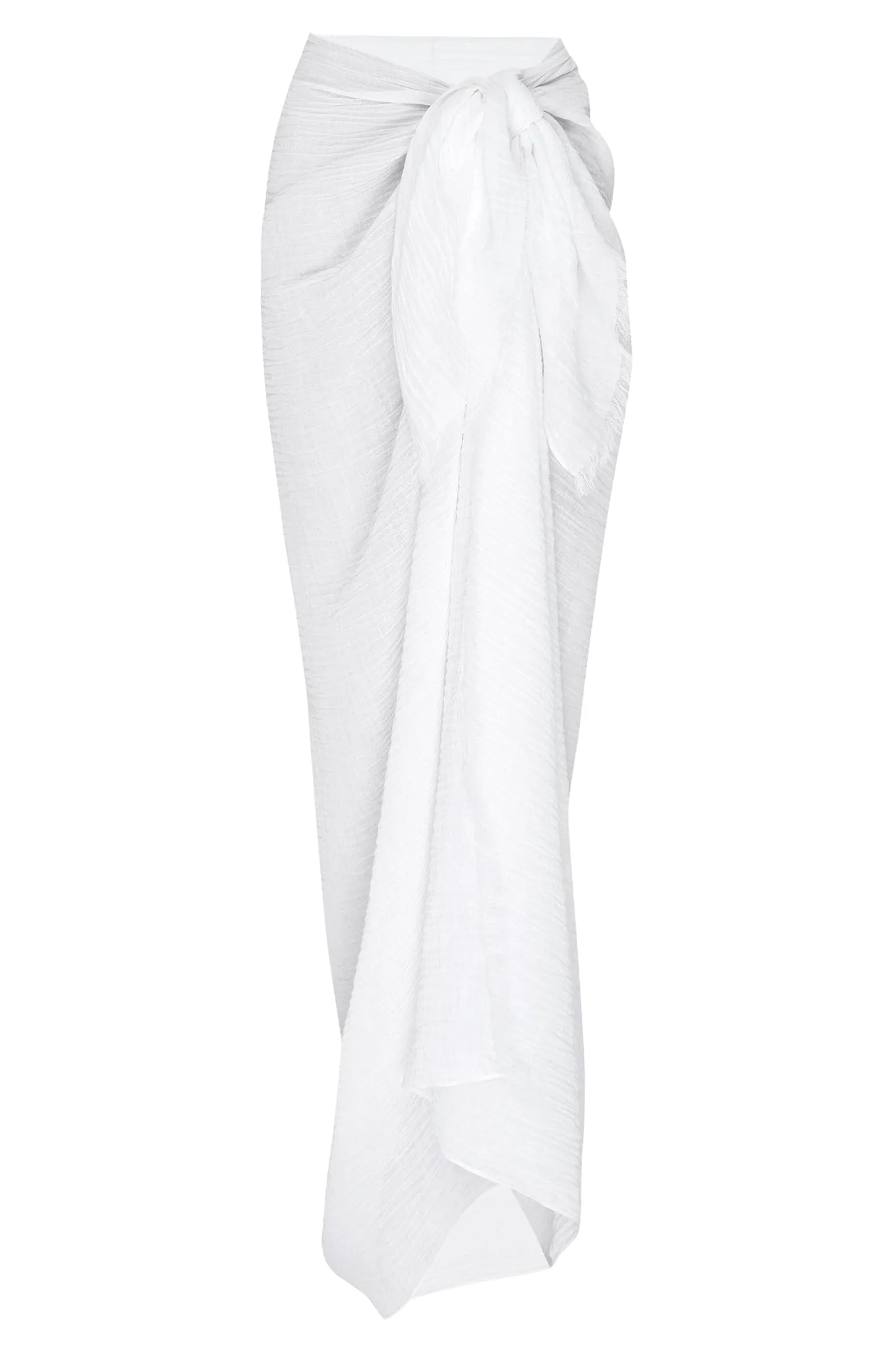 St. Tropez Sarong - White Crinkle Linen