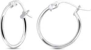 Sterling Silver Hoop Earrings for Women - Gold Hoop Earrings - Hoop Earrings Set - Thin Light Polished Round Post Click-top Hoops Earring for Women Men, 12-20mm Diameter, 1-3 Pairs Jewelry Sets