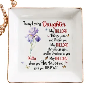 To My Loving May The Lord Bless You and Protect You, Personalized Jewelry Dish, Christian Trinket Dish, Ring Holder Dish Bible Verse, Christian Gifts Religious Gifts Spiritual Gifts for Women