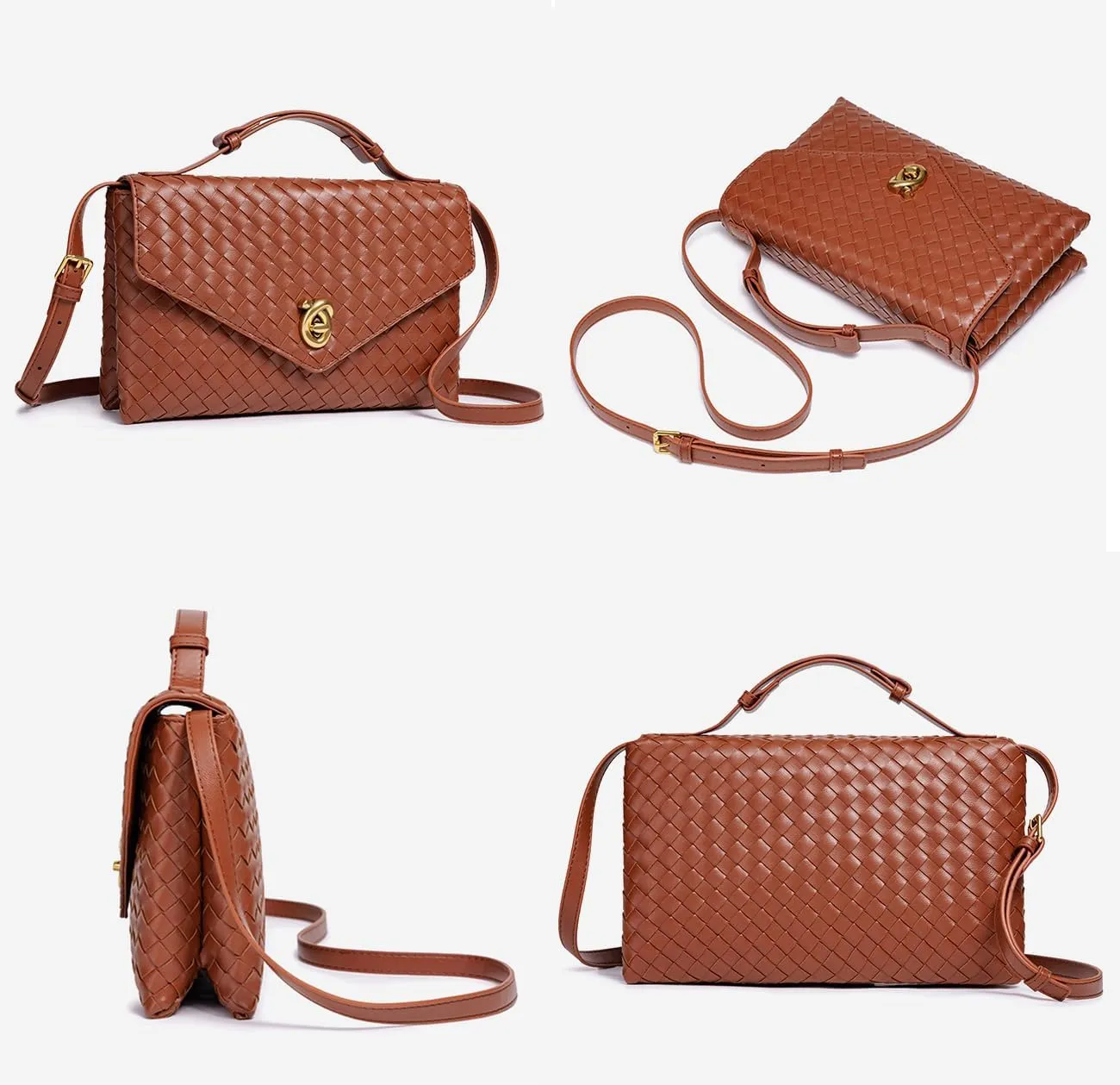 Trendy Woven Evening Clutch Purses Women PU Leather Evening Handbags Underarm Shoulder Crossbody Purse Wedding Wallet