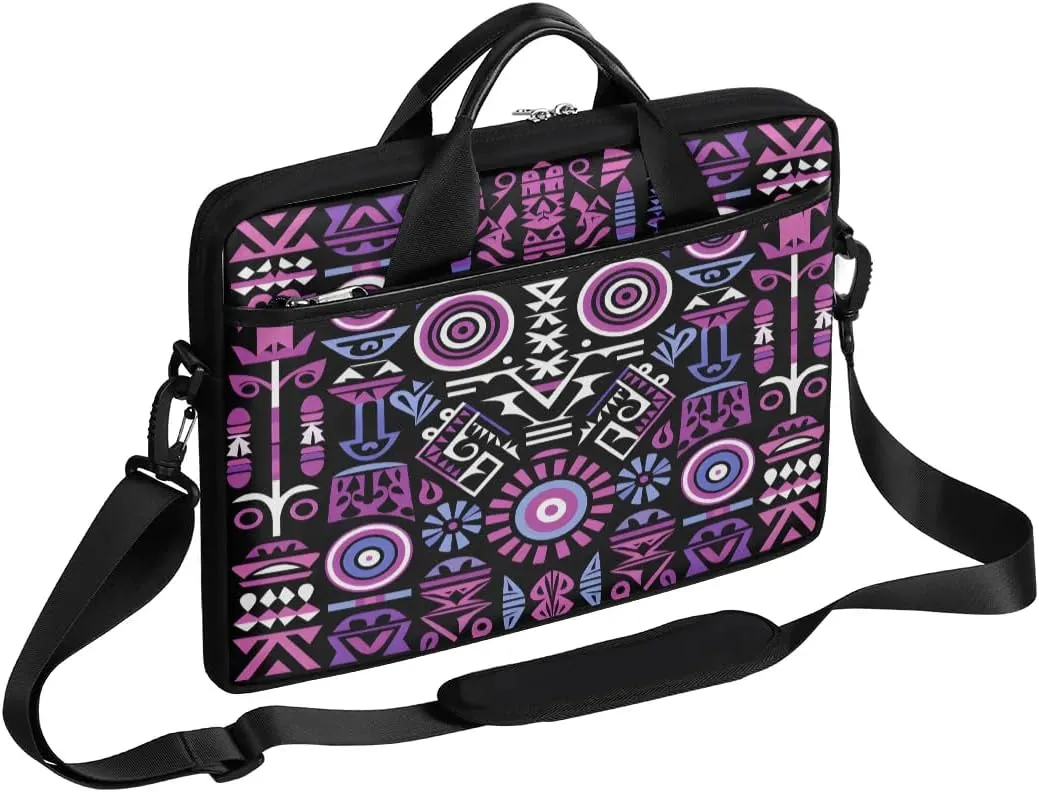 Triangle Round Print Laptop Shoulder Bag Laptop Sleeve Carrying Case Slim Briefcase Waterproof Computer Tote Bag Compatible with 14 15 15.6 Inch Notebook Computer Tablet