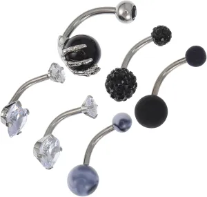 VANZACK 6Pcs Comfortable Navel Rings Fashionable Belly Button Jewelry for Parties Dancing Beach More present for Women