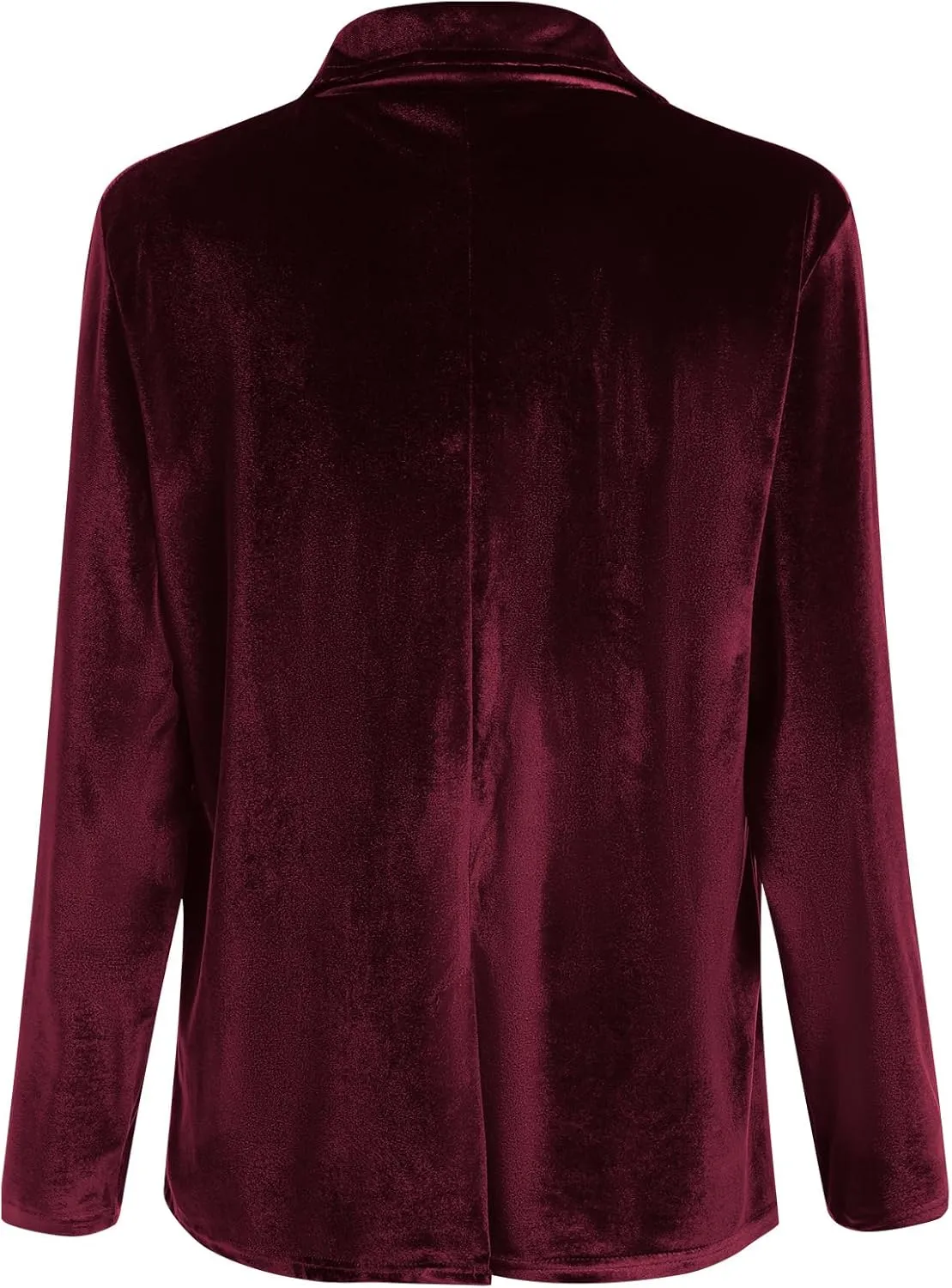 Velvet Blazer for Women 1 Button Long Sleeve Blazer Jacket Office Ladies Suit Wedding Funeral Tuxedo Jacket