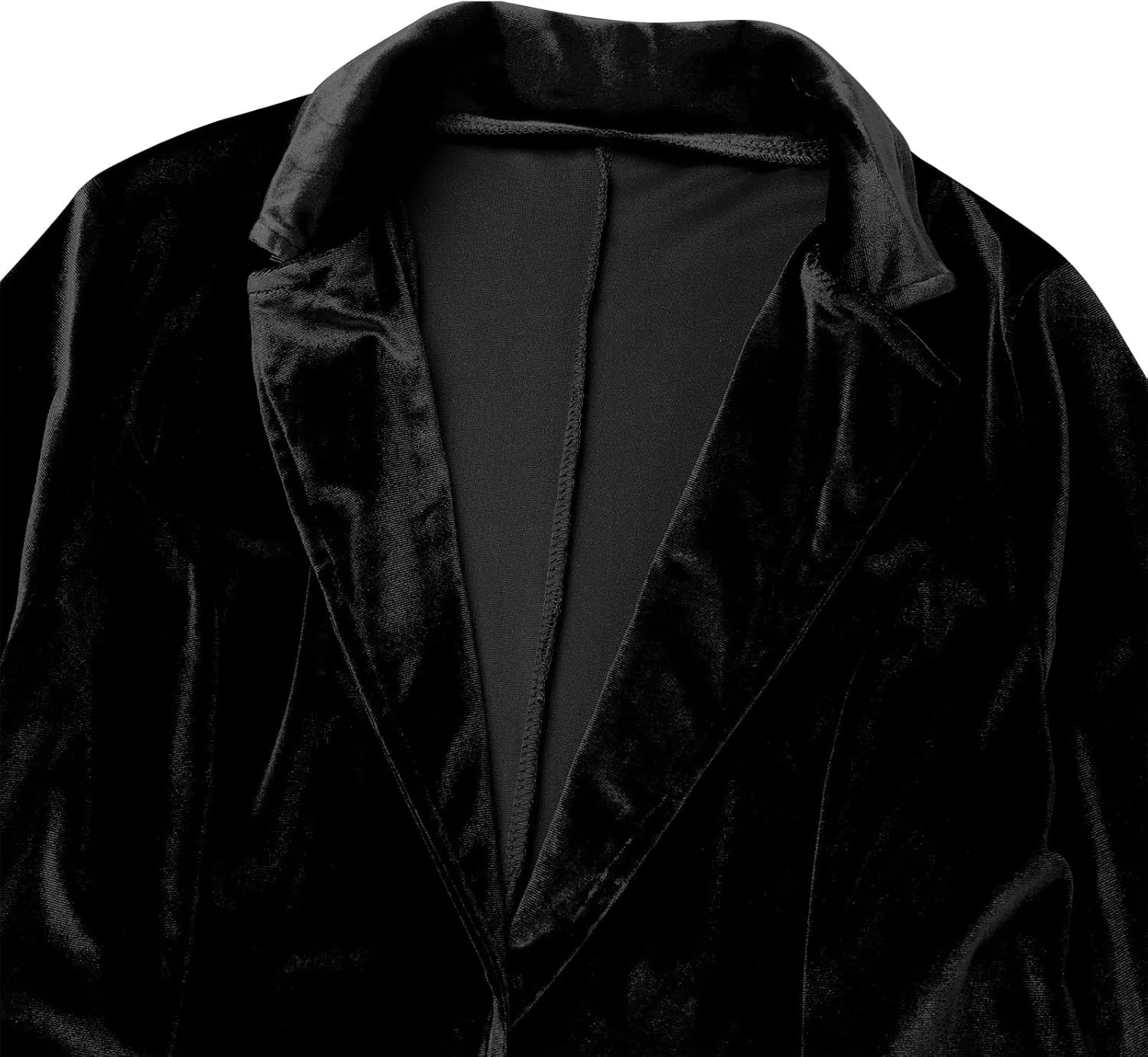 Velvet Blazer for Women 1 Button Long Sleeve Blazer Jacket Office Ladies Suit Wedding Funeral Tuxedo Jacket