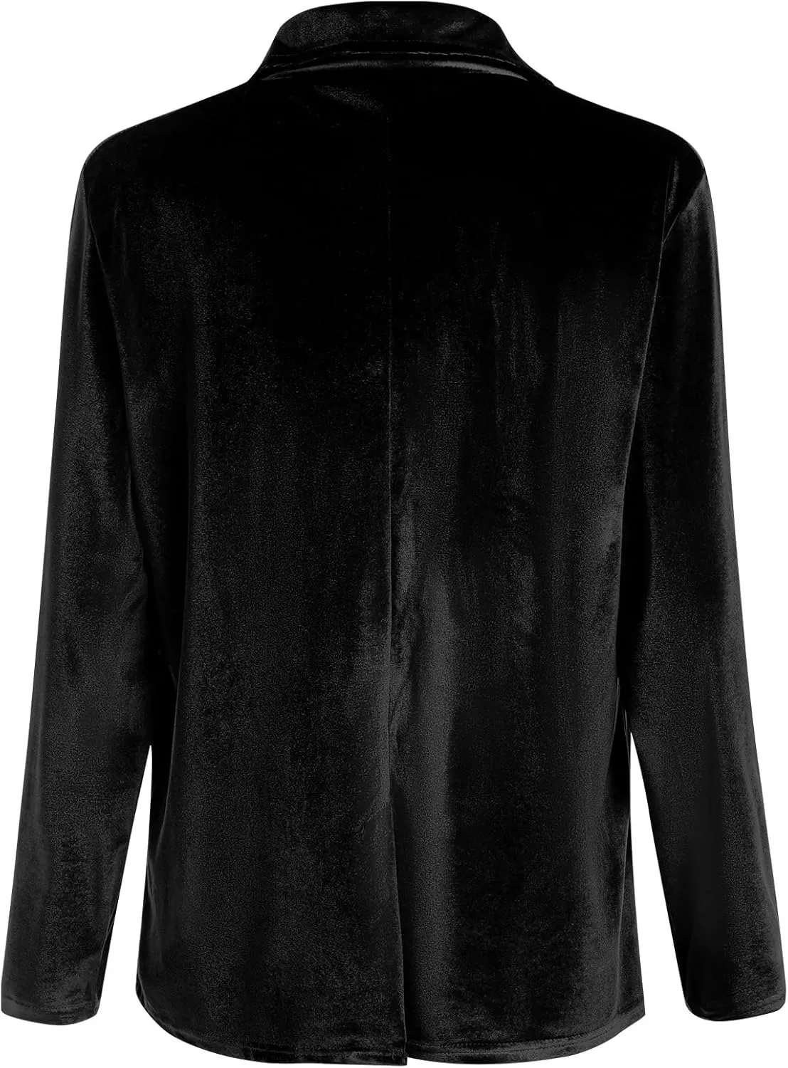 Velvet Blazer for Women 1 Button Long Sleeve Blazer Jacket Office Ladies Suit Wedding Funeral Tuxedo Jacket