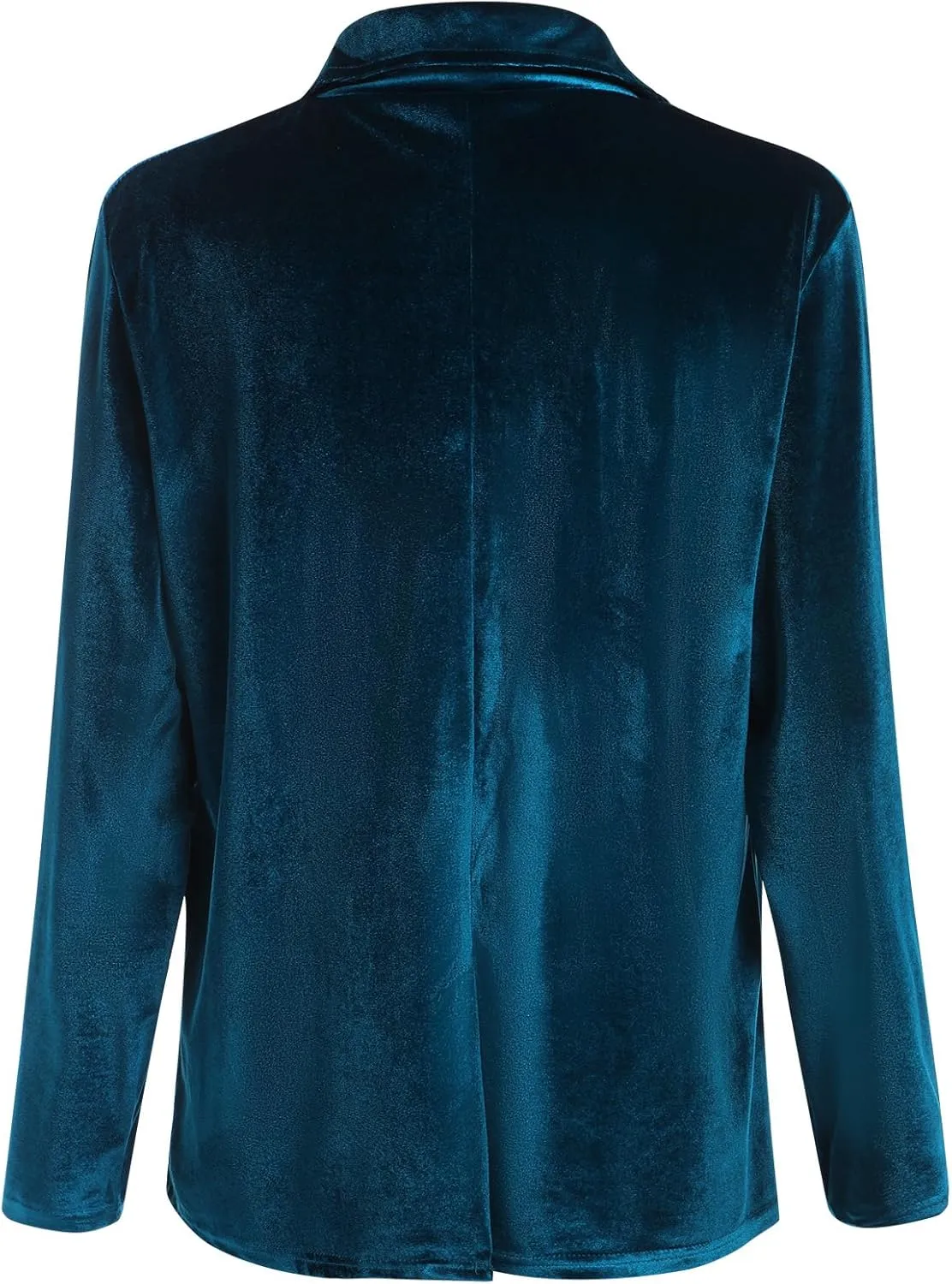 Velvet Blazer for Women 1 Button Long Sleeve Blazer Jacket Office Ladies Suit Wedding Funeral Tuxedo Jacket