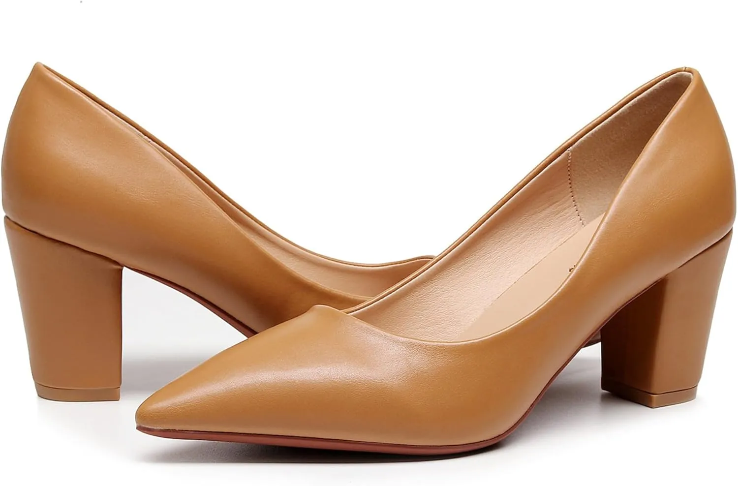 VenusCelia Women's Lewin Pump Chunky Heel Shoe