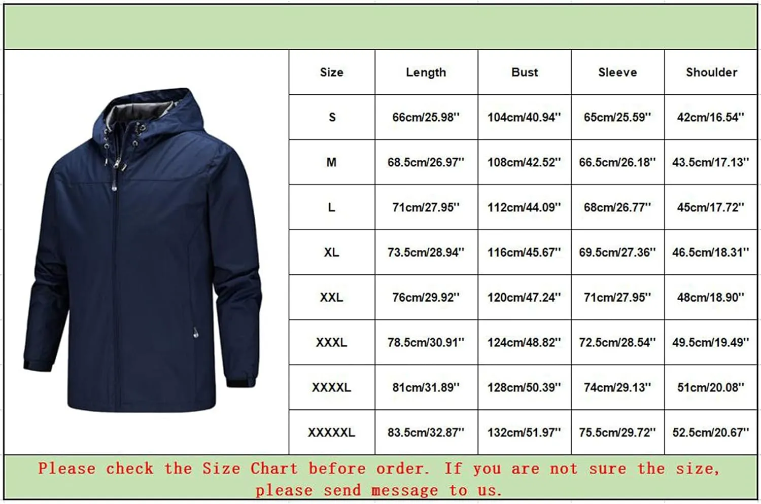 Waterproof Jackets for Men Lightweight Full Zip Long Sleeve Windbreaker Jackets with Hood Detachable Hiking Coats