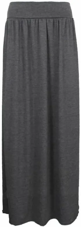 WearAll Full Length Long Skirts for Women High Waist Fold Over Pleated High Waisted Elasticated Plain Gypsy USA 4-22