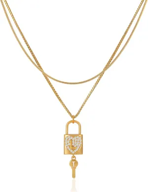 Wellike Necklaces for Women Gold Necklace for Women Initial Necklaces Custom 2pcs Layered Necklaces 18K Gold Jewelry Dainty Necklace Stainless Steel Chain Choker Necklace for Women