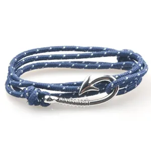 West Anchor Blue Hook Bracelet (Silver)