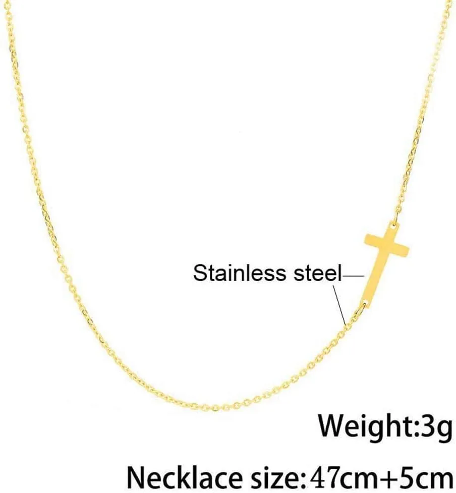 Women Cross Pendant Necklace Statement Necklace Hip Hop Necklaces Fashion Jewelry (Gold, One Size)